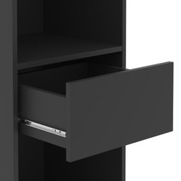 Conjunto de Escritório Smart 2 Livreiro e 3 Mesas 90cm - Preto e Cedro - 5