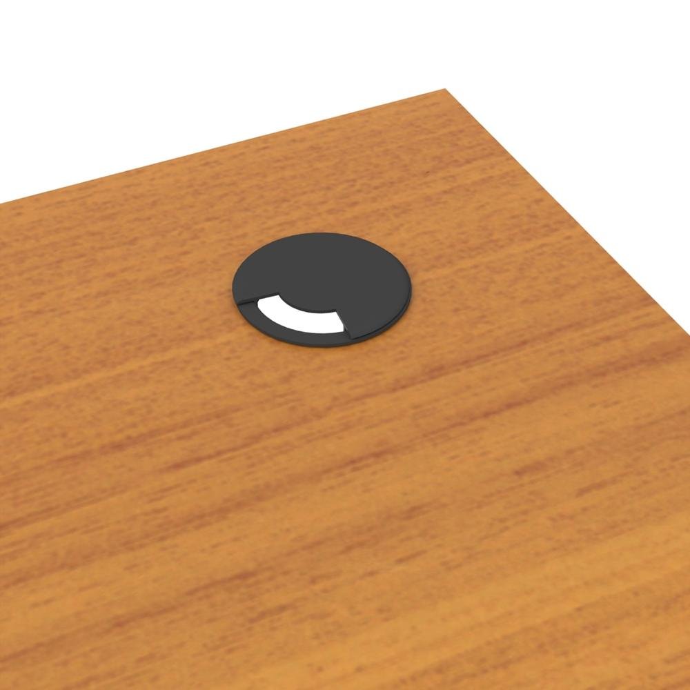 Conjunto de Escritório Smart 2 Livreiro e 3 Mesas 90cm - Preto e Cedro - 6
