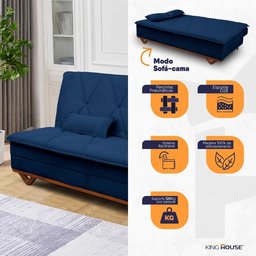 Sofá Cama Estoril 1,90m Suede Velut - King House - 2