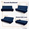 Sofá Cama Estoril 1,90m Suede Velut - King House - 9