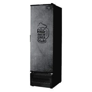 Cervejeira 284 Litros Porta Cega Adesivada Preta Fricon Vcfc-284c 220v