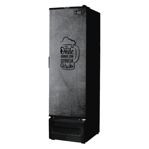 Cervejeira 284 Litros Porta Cega Adesivada Preta Fricon Vcfc-284c 220v