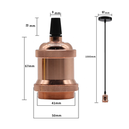 Luminária Pendente Retro Vintage De Metal E Fio PP Com Lâmpada Formato Globo Com Filamento Led G95 C - 2