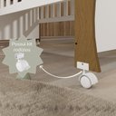Ver imagem 6 de Conjunto Quarto Bebê Berço Mini Cama Mirelle Guarda Roupa 4 Portas 100% MDF Branco/Bétula