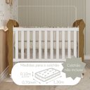 Ver imagem 4 de Conjunto Quarto Bebê Berço Mini Cama Mirelle Guarda Roupa 4 Portas 100% MDF Branco/Bétula
