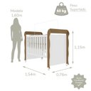 Ver imagem 7 de Conjunto Quarto Bebê Berço Mini Cama Mirelle Guarda Roupa 4 Portas 100% MDF Branco/Bétula