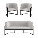 Ver imagem 1 de Kit Sofá 2 Lugares + 2 Poltronas para Recepção – Balaqui Cor:bege
