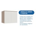 Ver imagem 4 de Módulo Aéreo 2 Portas Requinte+ 100% MDF Cinza/Duna Line/Branco