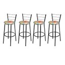 Ver imagem 1 de Jogo 4 Banquetas Alta Para Cozinha Epoxi Preta Estofado Cerveja