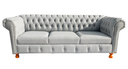 Ver imagem 1 de Sofá Chesterfield Luiz Xv Courino Branco 2m Sala Recepção Barbearia