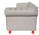 Ver imagem 3 de Sofá Chesterfield Luiz Xv Courino Branco 2m Sala Recepção Barbearia