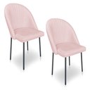 Ver imagem 1 de Kit 2 Cadeiras Poltrona de Jantar Ariel Suede Rosa Bebê Pés de Ferro Preto - Pallazio