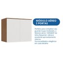 Ver imagem 4 de Módulo Aéreo 2 Portas Requinte+ 100% MDF Marrom/Macadâmia/Branco Line