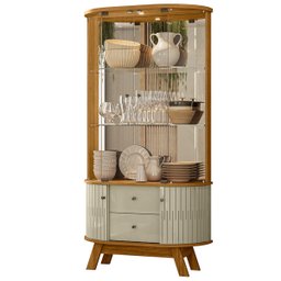 Buffet Mônaco 183cm 308140 e Cristaleira Moss 311140 Cumaru Opala Madetec - 2