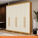 Ver imagem 6 de Guarda Roupa Casal 6 Portas 3 Gavetas Ágata Acp Móveis Cinamomo/off White