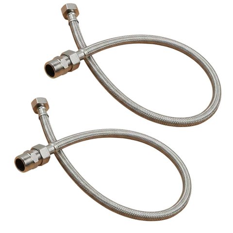 Engate Rabicho Par 80cm Monocomando Torneira Misturador Flexível Quente Fria Banheiro Cozinha