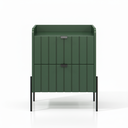 Ver imagem 3 de Mesa de Cabeceira Venus 45cm 100% Mdf Verde Base Metálica:preto