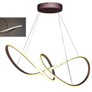 Lustre Arco Infinito Luminaria Aneis 3 em 1 Led 49W Pendente Quarto Sala de Jantar Recepçao Residenc