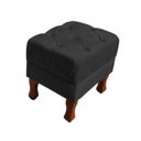 Ver imagem 2 de Puff Decorativo Retrô Luis XV Quadrado Em Capitonê Suede - Grafite