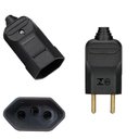 Ver imagem 1 de 5 Plug Plugue Macho 2 Pinos + 5 Tomadas Fêmea 3 Pinos 20a Preto Margirius