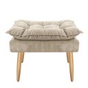 Ver imagem 2 de Puff Decorativo Opala Suede Pés Palito - Bela Móveis:bege
