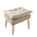 Ver imagem 1 de Puff Decorativo Opala Suede Pés Palito - Bela Móveis:bege