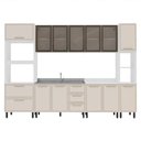 Ver imagem 2 de Cozinha Completa Amara 13 Portas 4 Gavetas com Vidro 40250777 Creme/branco - Politorno