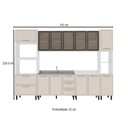 Ver imagem 4 de Cozinha Completa Amara 13 Portas 4 Gavetas com Vidro 40250777 Creme/branco - Politorno