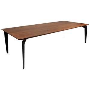 Mesa Sala Jantar Matrix 2,40x1,20m Tampo Mdf Cinamomo Castanho Claro e Base de Aço