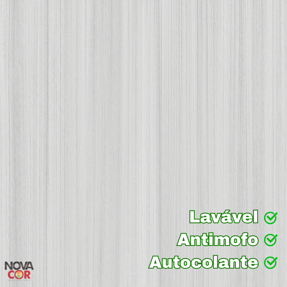 Papel de Parede Madeira Branco Moderno Autocolante Lavável 3m - 4