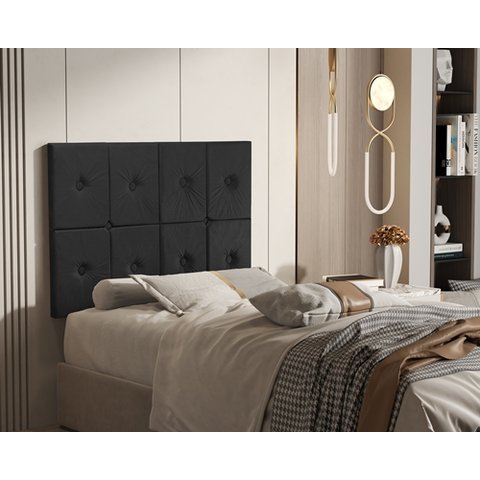Painel de Cama Solteiro 0,90cm Botão - Cores - Compra Moveis em Casa: Preto
