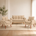 Ver imagem 1 de Kit Namoradeira + 02 Poltronas Decorativa Opala para Sala Escritorio