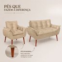 Ver mais imagens de Kit Namoradeira + 02 Poltronas Decorativa Opala para Sala Escritorio