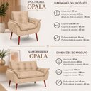Ver imagem 6 de Kit Namoradeira + 02 Poltronas Decorativa Opala para Sala Escritorio