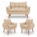 Ver imagem 2 de Kit Namoradeira + 02 Poltronas Decorativa Opala para Sala Escritorio