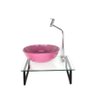 GABINETE DE VIDRO COM CUBA REDONDA ROSA COM TAMPO 40CM INCOLOR - 1