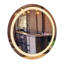 Ver imagem 4 de Espelho Jateado Redondo Iluminado com Led Quente e Touch 70cm