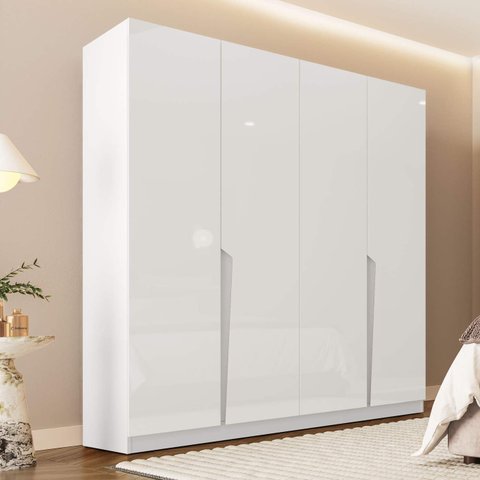 Guarda Roupa Casal 161,1cm com 4 Portas e 4 Gavetas 240824 Linha Porto Politorno Móveis
