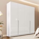 Ver imagem 1 de Guarda Roupa Casal 161,1cm com 4 Portas e 4 Gavetas 240824 Linha Porto Politorno Móveis