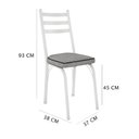 Ver imagem 5 de Kit 4 Cadeiras de Cozinha Luisiana Estampado Grafiato Pés de Ferro Branco - Pallazio