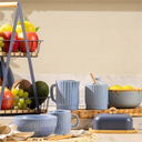 Ver imagem 5 de Kit 1 Porta Mantimentos e Manteigueira com Tampa de Metal e Base em Bambu 400ml