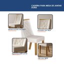 Ver imagem 6 de Mesa de Jantar Dora 160x80 Vidro 25mm Cinamomo Off White com Kit 6 Cadeiras Veludo Palha - Valdemóve