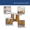 Ver imagem 3 de Mesa de Jantar Dora 160x80 Vidro 25mm Cinamomo Off White com Kit 6 Cadeiras Veludo Palha - Valdemóve