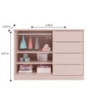 Ver imagem 5 de Cômoda Infantil 2 Portas 4 Gavetas Lua P04 Rose - Mpozenato