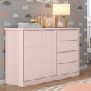 Ver imagem 1 de Cômoda Infantil 2 Portas 4 Gavetas Lua P04 Rose - Mpozenato