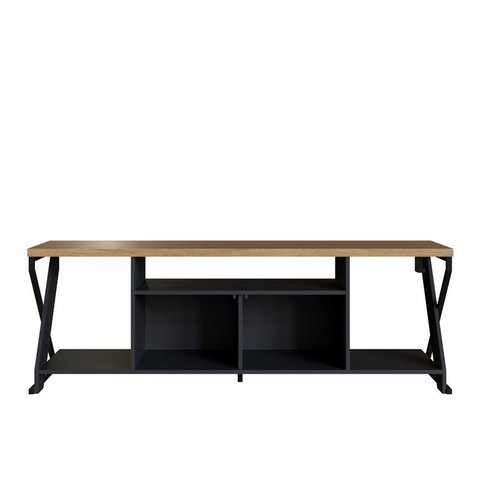 Rack Estilo Industrial para Tv até 60" com Iluminação em Led Rgb P1033 Preto/mel