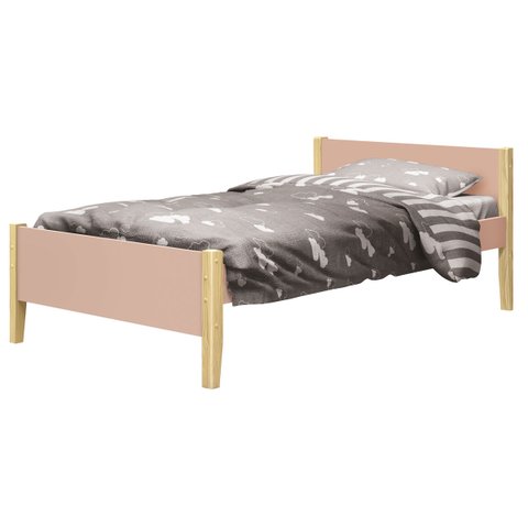Cama Babá Solteiro Simba Rosa Fosco com Natural - Reller