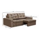 Ver imagem 3 de Sofá Retrátil 2 Lugares 1,80m Lia Suede Capuccino Madelina Decor