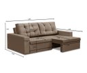 Ver imagem 3 de Sofá Retrátil 2 Lugares 1,80m Lia Suede Capuccino Madelina Decor