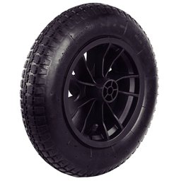 Pneu com Câmara 3.25/8"" com Roda Plástica e Bucha Plástica para Carrinho de Mão - 77741014 - Tramon - 1